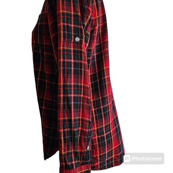 LRL Lauren Jeans Co Ralph Lauren Red Plaid Button Down Shirt Size M - Picture 2 of 9
